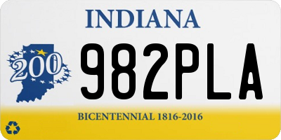 IN license plate 982PLA