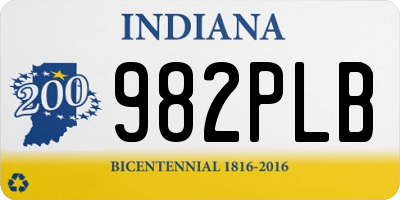 IN license plate 982PLB