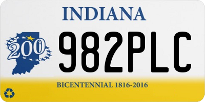 IN license plate 982PLC