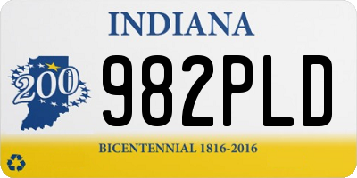 IN license plate 982PLD