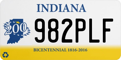 IN license plate 982PLF