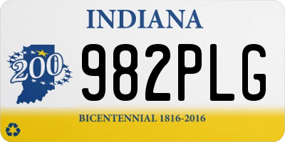 IN license plate 982PLG