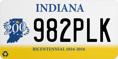 IN license plate 982PLK