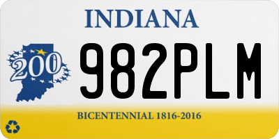 IN license plate 982PLM