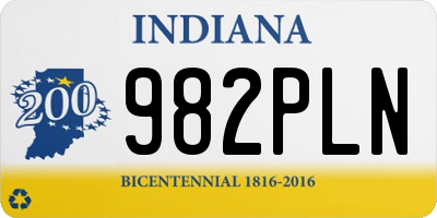 IN license plate 982PLN