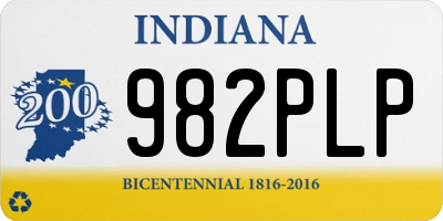 IN license plate 982PLP
