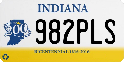 IN license plate 982PLS