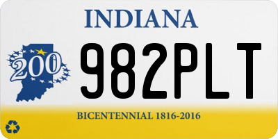 IN license plate 982PLT