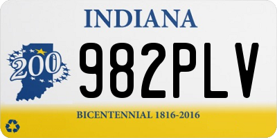 IN license plate 982PLV