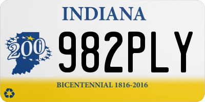 IN license plate 982PLY