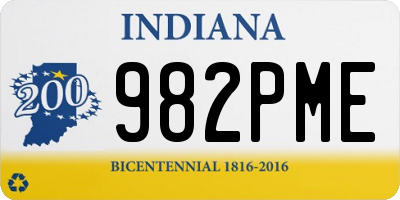 IN license plate 982PME