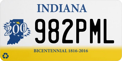 IN license plate 982PML