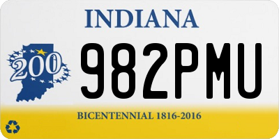 IN license plate 982PMU
