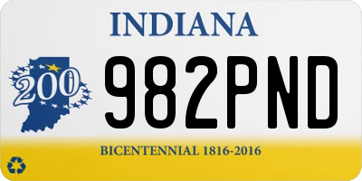 IN license plate 982PND