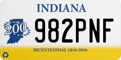 IN license plate 982PNF