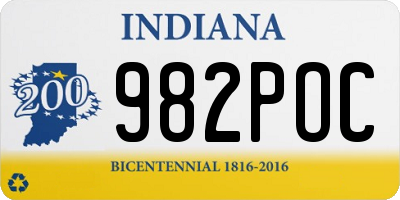 IN license plate 982POC