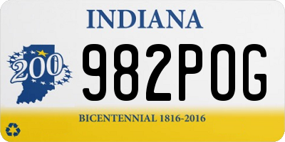 IN license plate 982POG