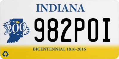 IN license plate 982POI