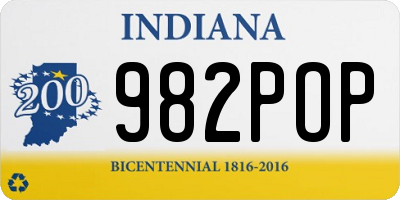 IN license plate 982POP