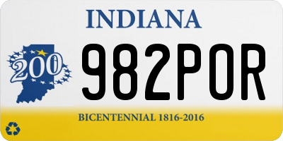 IN license plate 982POR