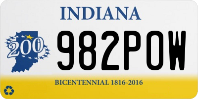 IN license plate 982POW