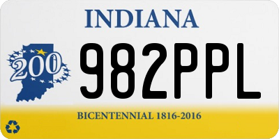IN license plate 982PPL