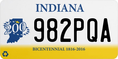 IN license plate 982PQA