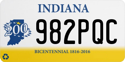 IN license plate 982PQC