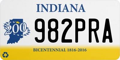 IN license plate 982PRA