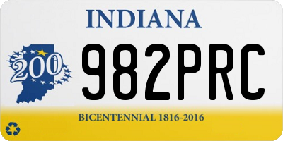 IN license plate 982PRC