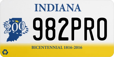 IN license plate 982PRO