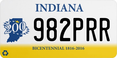 IN license plate 982PRR