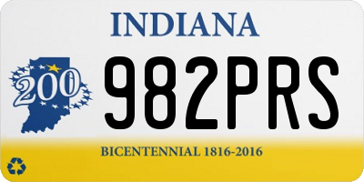 IN license plate 982PRS