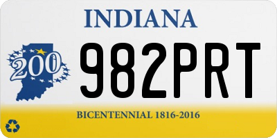 IN license plate 982PRT