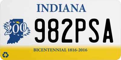 IN license plate 982PSA
