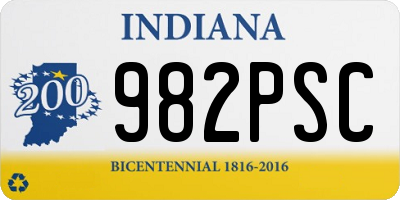 IN license plate 982PSC