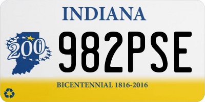 IN license plate 982PSE
