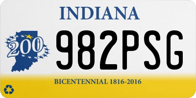 IN license plate 982PSG