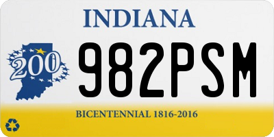 IN license plate 982PSM