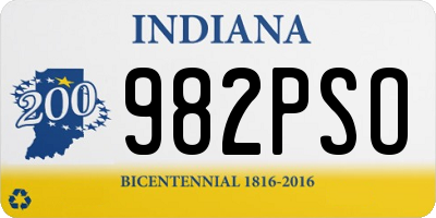 IN license plate 982PSO