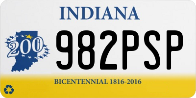IN license plate 982PSP