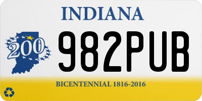 IN license plate 982PUB