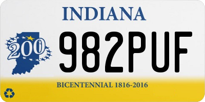 IN license plate 982PUF