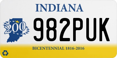 IN license plate 982PUK