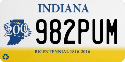 IN license plate 982PUM
