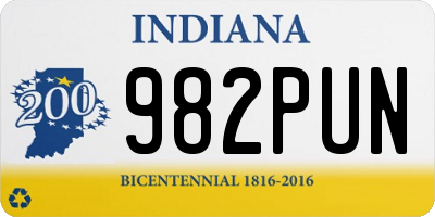 IN license plate 982PUN
