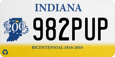 IN license plate 982PUP