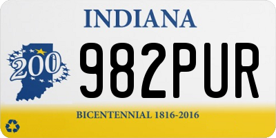 IN license plate 982PUR