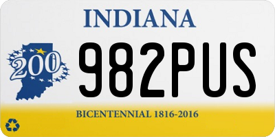 IN license plate 982PUS