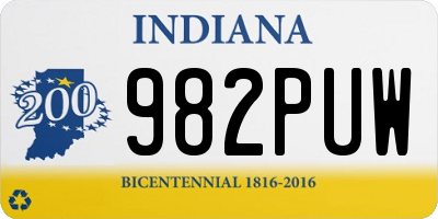 IN license plate 982PUW